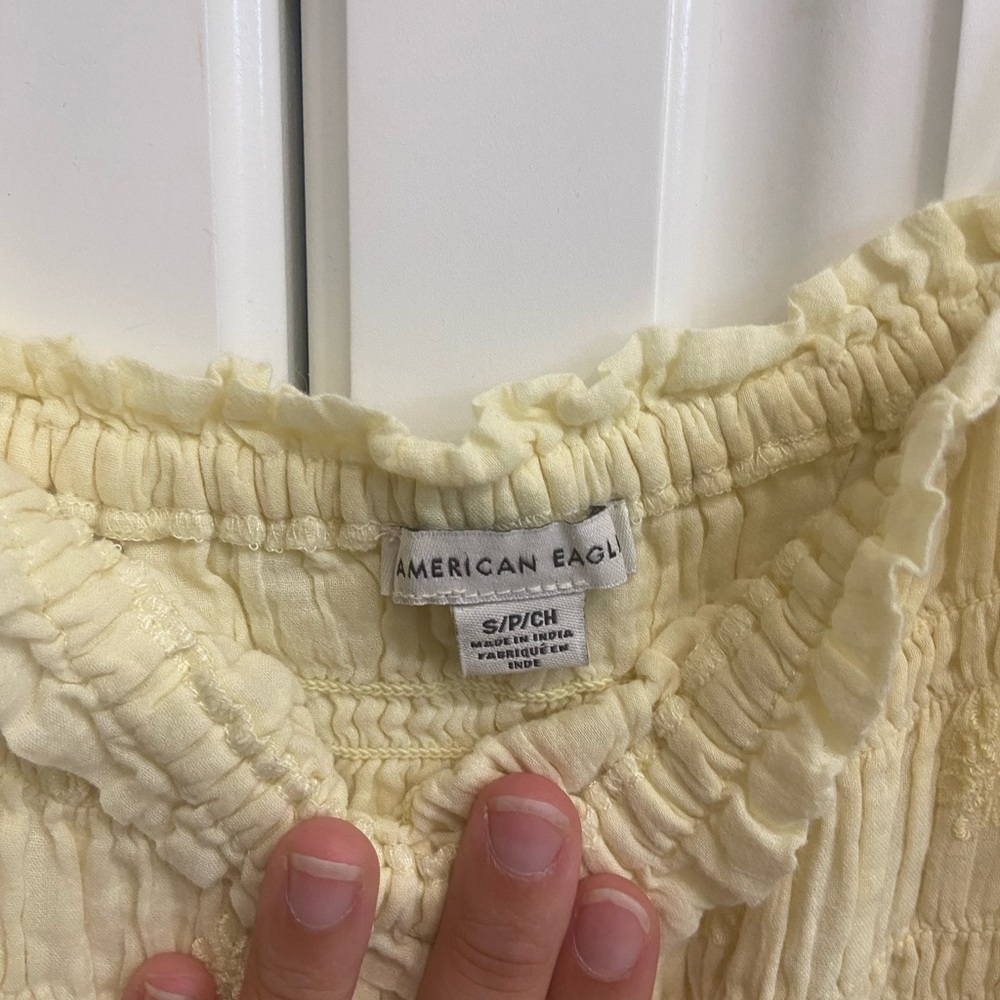 American eagle, yellow, crop top, size small - Picture 4 of 5